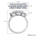 Luxuriant 950 Platinum SGL Certified Lab Grown Diamond (VS/EF) Trilogy Ring 3.10 Ct, Platinum Wt. 5.55 Gms._8297067_5