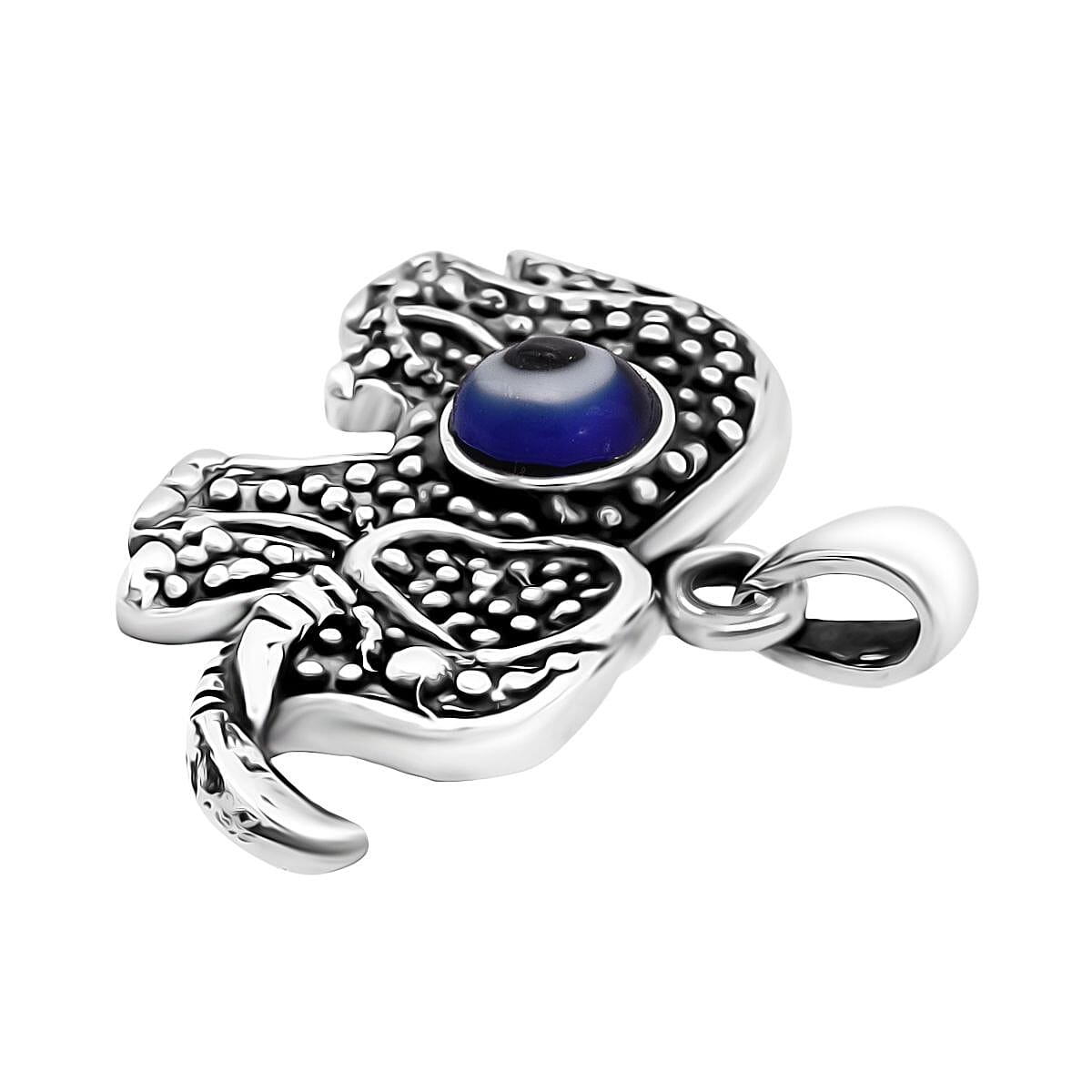 Purple Mother of Pearl Oxidised Elephant Pendant in Sterling Silver V32516505 3