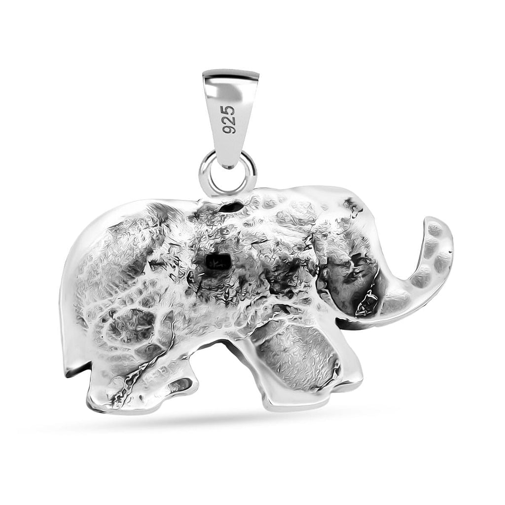 Purple Mother of Pearl Oxidised Elephant Pendant in Sterling Silver_8297263_3