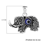 Purple Mother of Pearl Oxidised Elephant Pendant in Sterling Silver_8297263_4