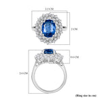 D'Joy Kyanite & White Zircon Ring in Rhodium Overlay Sterling Silver 4.36 Ct._8298495_5