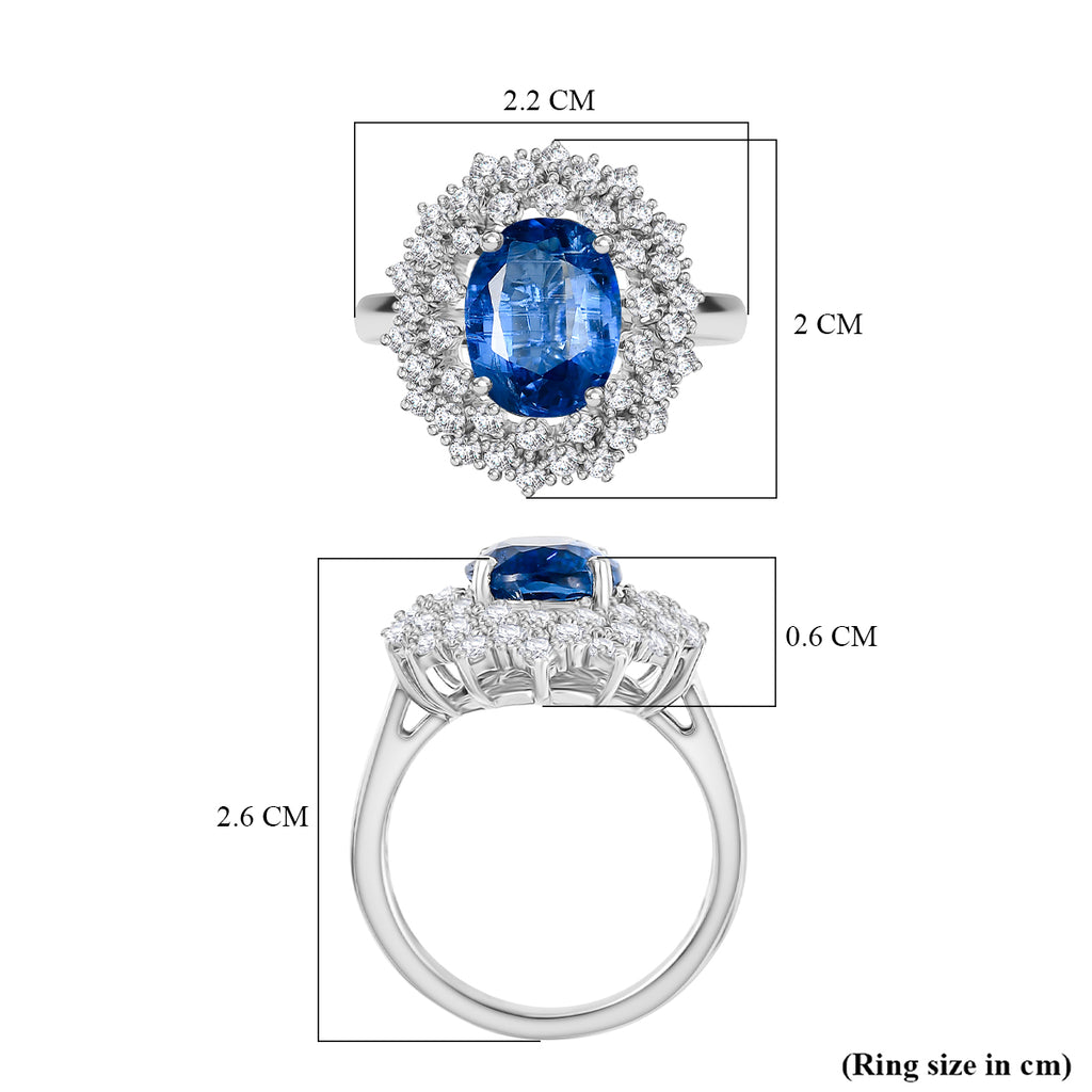 D'Joy Kyanite & White Zircon Ring in Rhodium Overlay Sterling Silver 4.36 Ct._8298496_5