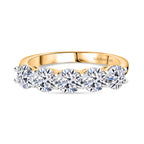Luxuriant - Lab Grown Diamond (SI/G-H) 5 Stone Ring in 18K Vermeil Yellow Gold Plated Sterling Silver 1.64 Ct._8298611
