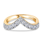 Luxuriant Lab Grown Diamond (SI/GH) Chevron Knife Edge Ring in 18K Vermeil Yellow Gold Plated Sterling Silver 1.01 Ct._8298632
