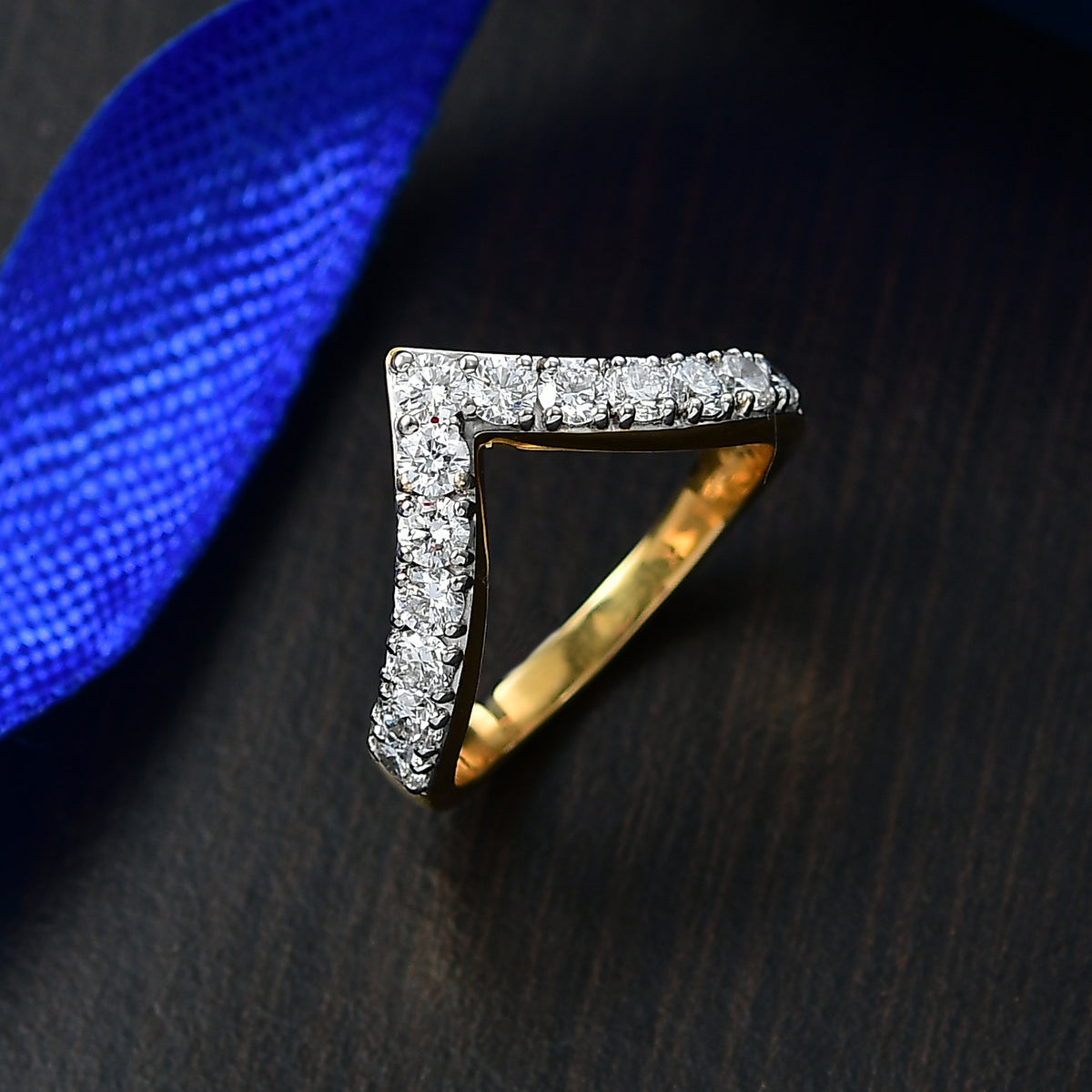LUXURIANT 1 Ct. Lab Grown Diamond Edge Ring in 18K Vermeil Yellow Gold Plated Sterling Silver 8298632 2