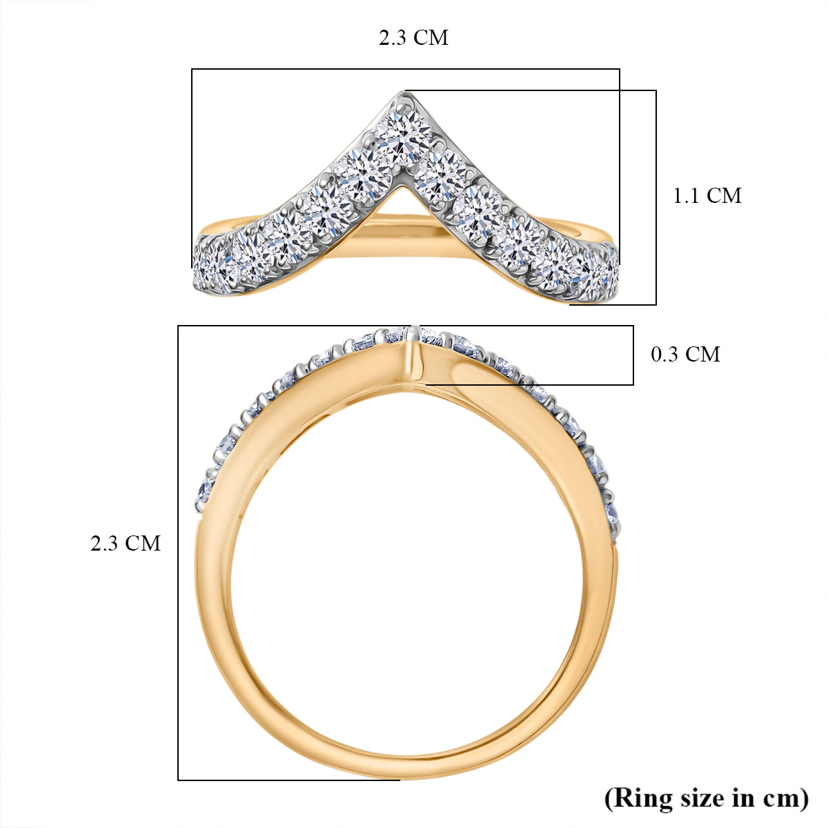 LUXURIANT 1 Ct. Lab Grown Diamond Edge Ring in 18K Vermeil Yellow Gold Plated Sterling Silver 8298632 6