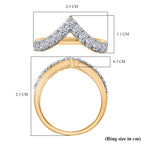 Luxuriant Lab Grown Diamond (SI/GH) Chevron Knife Edge Ring in 18K Vermeil Yellow Gold Plated Sterling Silver 1.01 Ct._8298632_5