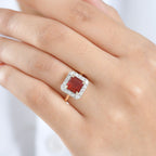 Luxuriant 10K Yellow Gold AAA Fire Opal, Lab Grown Diamond GH, SI Main Stone With Side Stone Ring, Gold Wt.3.7 Gms  2.430  Ct._8298855_2