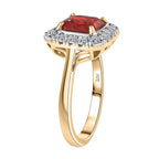 Luxuriant 10K Yellow Gold AAA Fire Opal, Lab Grown Diamond GH, SI Main Stone With Side Stone Ring, Gold Wt.3.7 Gms  2.430  Ct._8298855_3