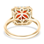 Luxuriant 10K Yellow Gold AAA Fire Opal, Lab Grown Diamond GH, SI Main Stone With Side Stone Ring, Gold Wt.3.7 Gms  2.430  Ct._8298855_4