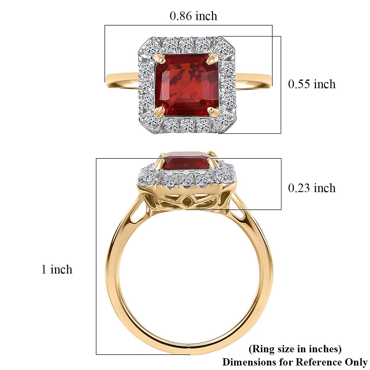 Luxuriant 10K Yellow Gold AAA Fire Opal, Lab Grown Diamond GH, SI Main Stone With Side Stone Ring, Gold Wt.3.7 Gms  2.430  Ct. 8298855 5