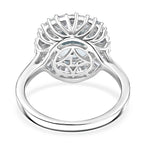 Luxuriant 10K White Gold AAA Aquamarine, Lab Grown Diamond GH, SI Main Stone With Surrounding Stone Ring, Gold Wt.3.57 Gms  1.164  Ct._8298973_4