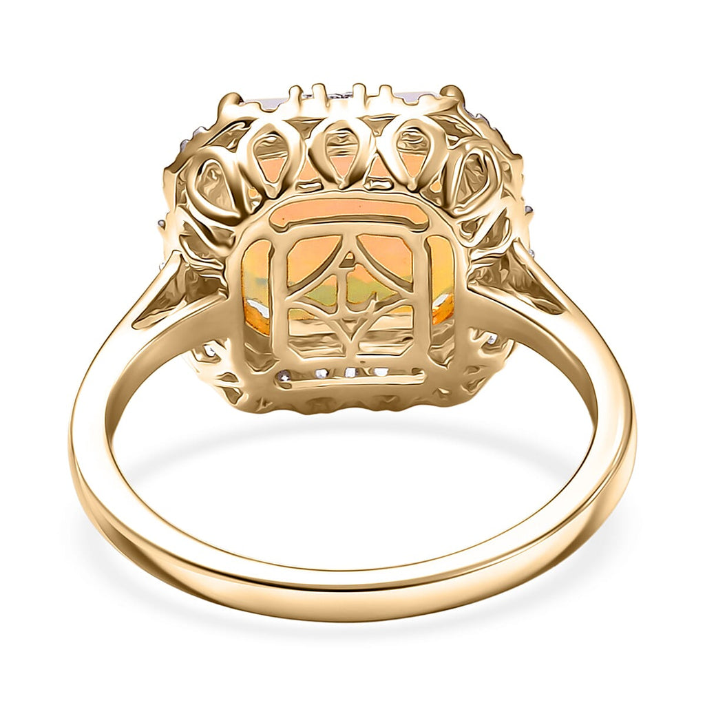 Luxuriant 10K Yellow Gold AAA Ethiopian Opal, Lab Grown Diamond GH, SI Main Stone With Surrounding Stone Ring, Gold Wt.3.96 Gms  3.327  Ct._8299055_4