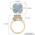 Luxuriant 10K Yellow Gold AAA Ethiopian Opal, Lab Grown Diamond GH, SI Main Stone With Surrounding Stone Ring, Gold Wt.3.96 Gms  3.327  Ct._8299055_5