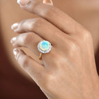 Luxuriant 10K Yellow Gold AAA Ethiopian Opal, Lab Grown Diamond Main Stone With Side Stone Ring, Gold Wt.3.29 Gms  2.676  Ct._8299065_2
