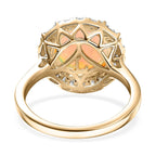 Luxuriant 10K Yellow Gold AAA Ethiopian Opal, Lab Grown Diamond Main Stone With Side Stone Ring, Gold Wt.3.29 Gms  2.676  Ct._8299065_4