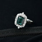 Luxoro AGI Certified & Appraised 10K White Gold AAA Lagoon Tourmaline & Natural White Diamond Ring 1.77 Ct._8299574_1