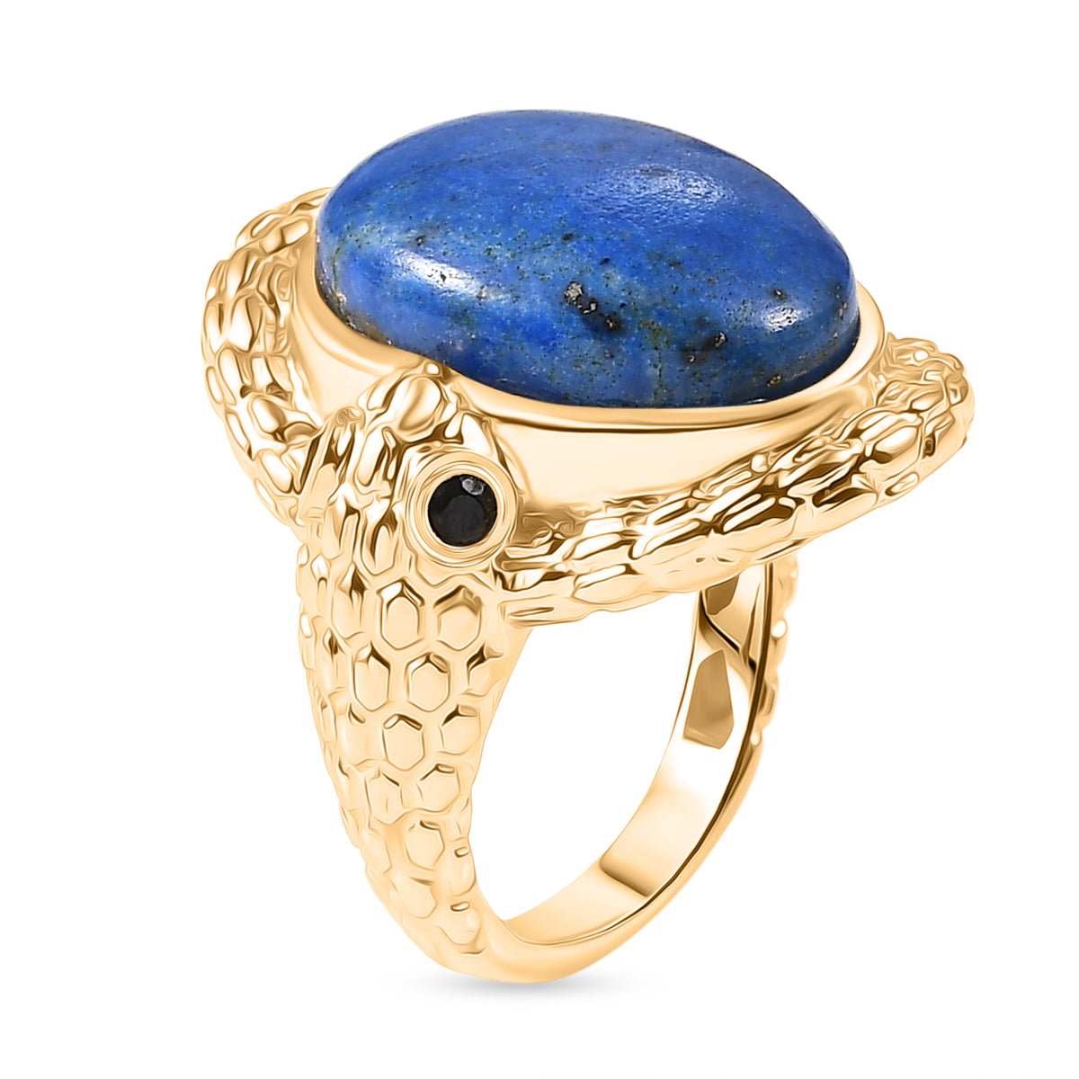 Lapis Lagoon, Black Spinel Living Creature Ring in Yellow Gold Tone 11.56 Ct. V32535194 4