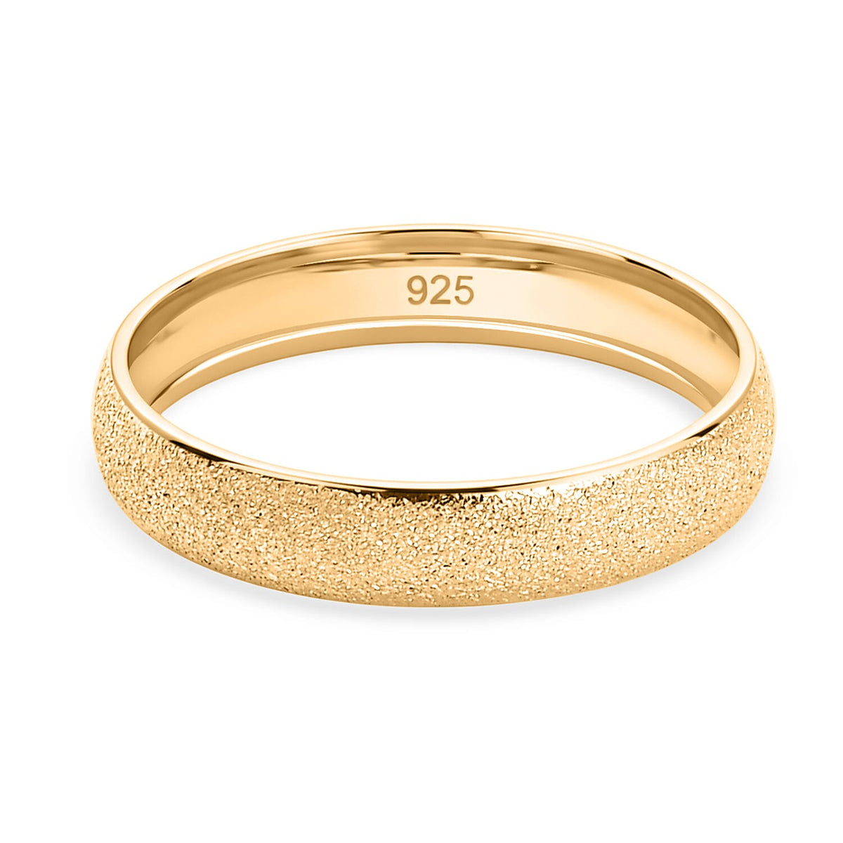 Yellow Gold Plated Sterling Silver Sandblasted Band Ring 8299973 0