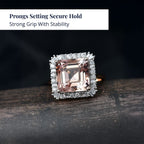 Luxuriant 10K Rose Gold AAA Morganite, Lab Grown Diamond GH, SI Main Stone With Surrounding Stone Ring, Gold Wt.3.58 Gms  6.337  Ct._8300721_3