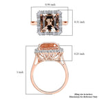 Luxuriant 10K Rose Gold AAA Morganite, Lab Grown Diamond GH, SI Main Stone With Surrounding Stone Ring, Gold Wt.3.58 Gms  6.337  Ct._8300721_5