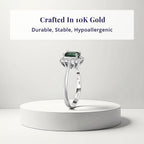 Luxoro 10K White Gold AAA Lagoon Tourmaline, White Diamond I2 Main Stone With Side Stone Ring, Gold Wt.3 Gms  1.194  Ct._8300774_3