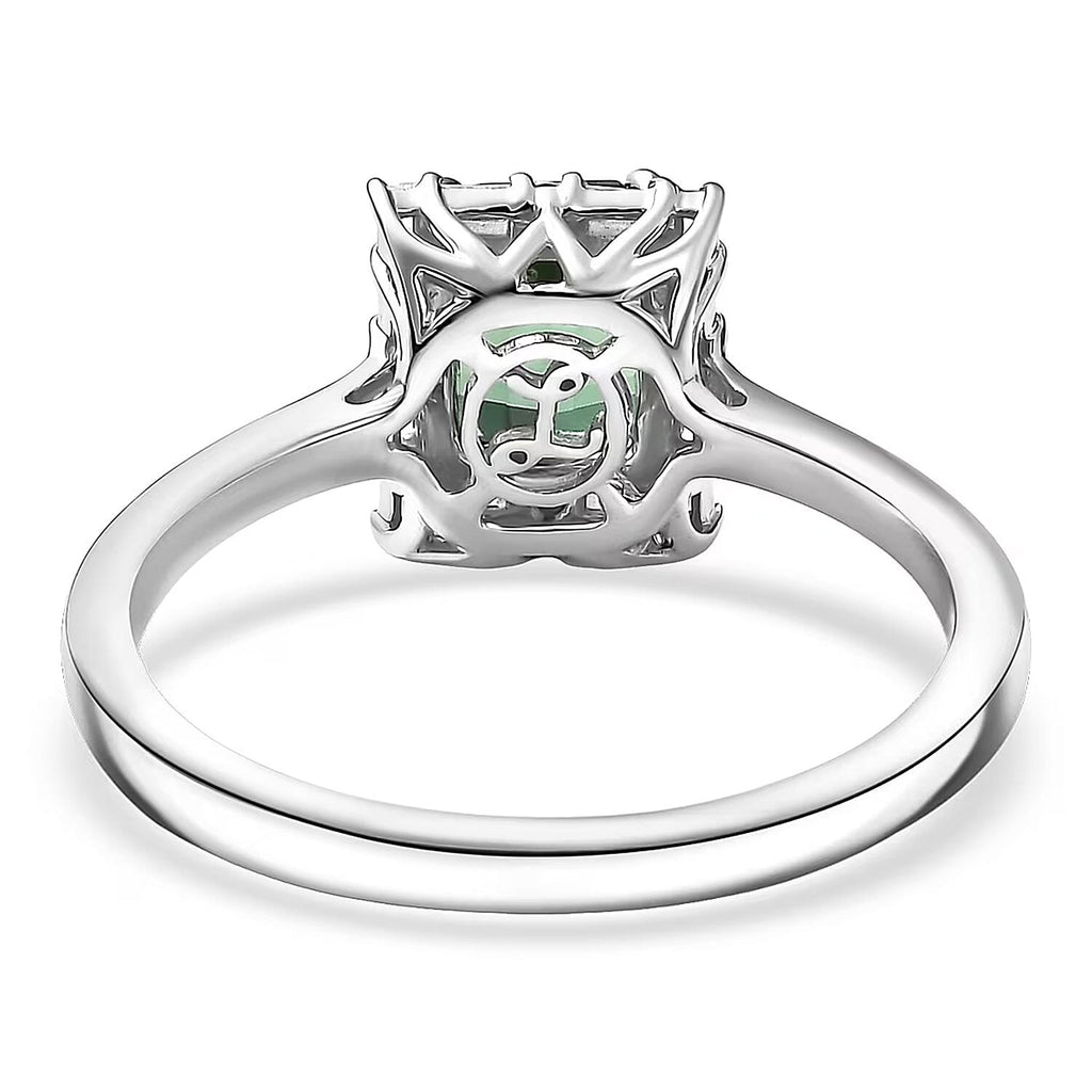 Luxoro 10K White Gold AAA Lagoon Tourmaline, White Diamond I2 Main Stone With Side Stone Ring, Gold Wt.3 Gms  1.194  Ct._8300774_6