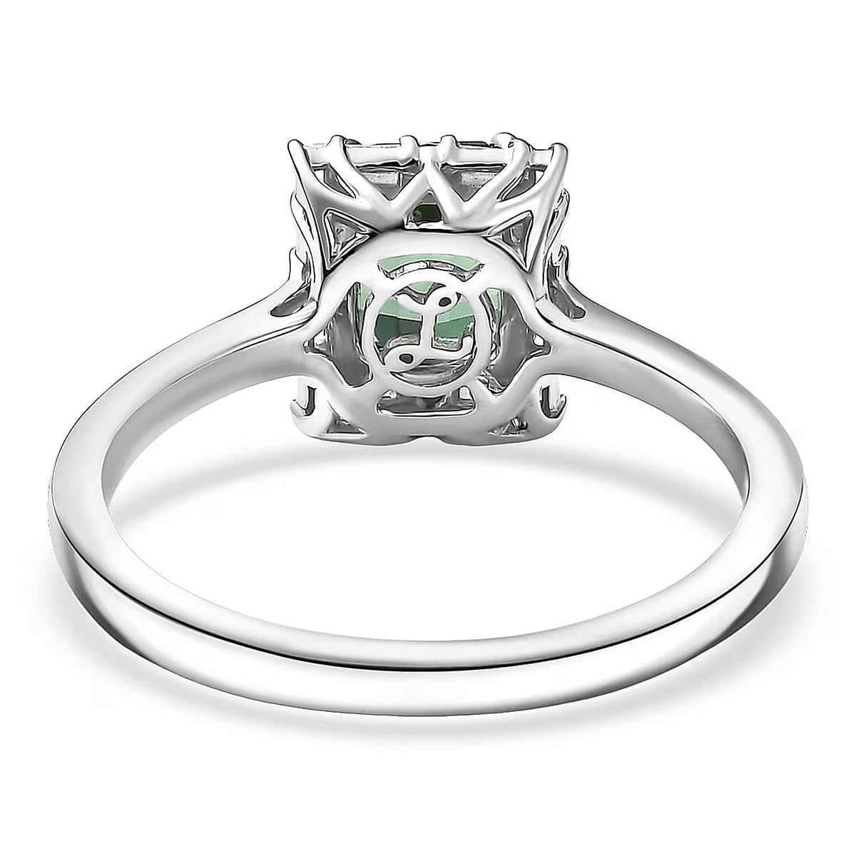 Certified and Appraised LUXORO AAA Lagoon Tourmaline, White Diamond I2 Main Stone With Side Stone Ring in 10K White Gold, Gold Wt.3 Gms  1.194  Ct. 8300774 6
