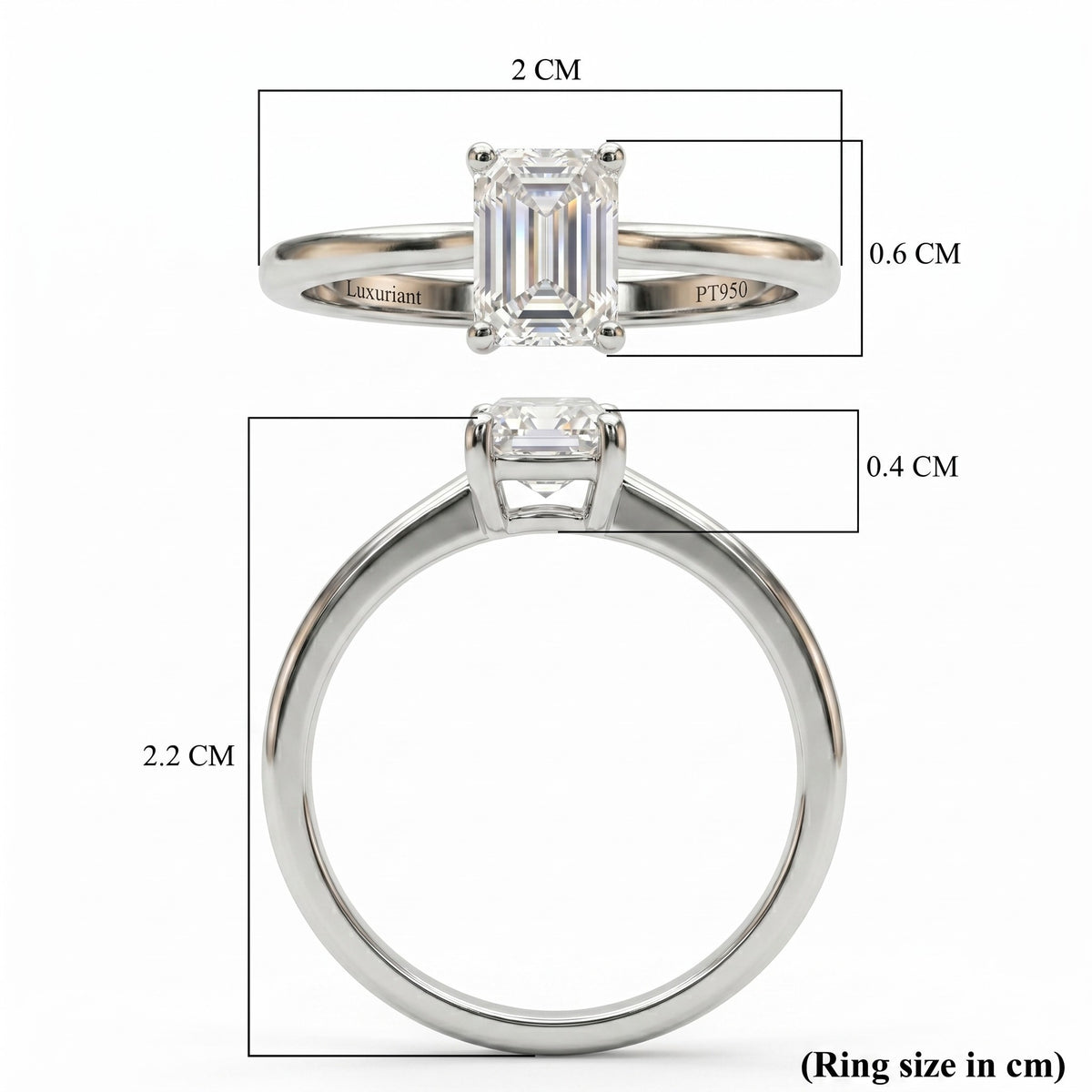 LUXURIANT 1 Ct. Lab Grown Diamond Solitaire Ring in 950 Platinum, IGI Certified 8301095 5