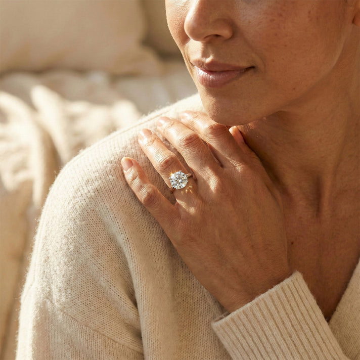 LUXURIANT 5 Ct. Lab Grown Diamond Asscher-Cut Solitaire Ring in 950 Platinum 8288003 2