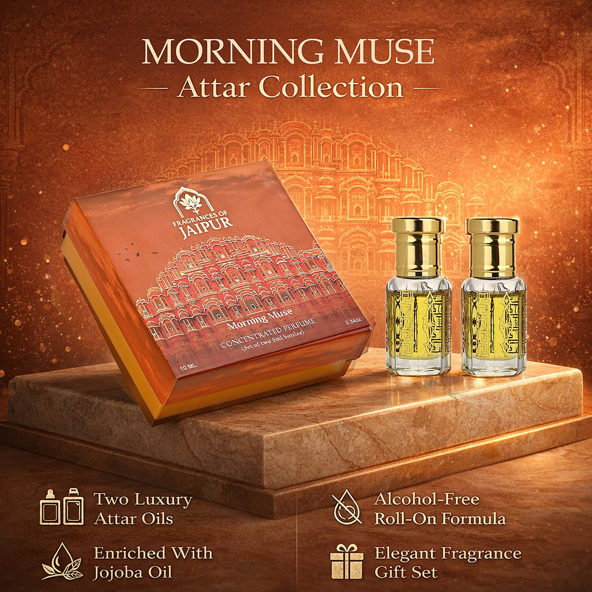 Jaipur Fragrances - Velvet Smoke Attar Set: Attar Parfum de Matin &amp; Attar Winsome (5ml each) 8301262 2