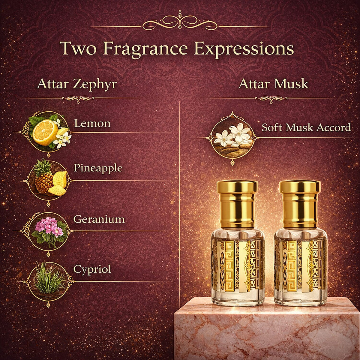 Jaipur Fragrances - Velvet Smoke Attar Set: Attar Zephyr &amp; Attar Musk  (5ml each) 8301307 4