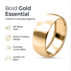9K Yellow Gold Wide Bold Band Ring_8301561_5