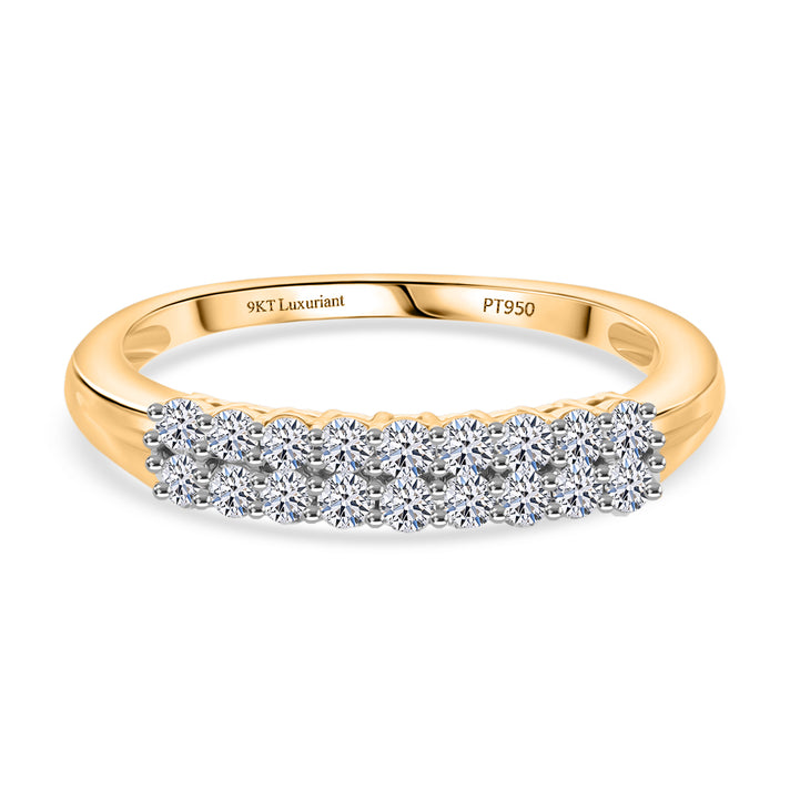 LUXURIANT 0.5 Ct. Lab Grown Diamond Half Eternity Ring in 9K Yellow Gold (VS-EF) 8301901 1