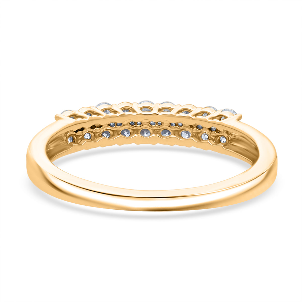 LUXURIANT 0.5 Ct. Lab Grown Diamond Half Eternity Ring in 9K Yellow Gold (VS-EF) V32630595 4