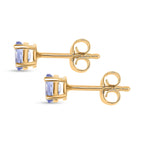 Tanzanite Solitaire Stud Push Post Earring in 18K Yellow Gold Plated Sterling Silver_8302267_3