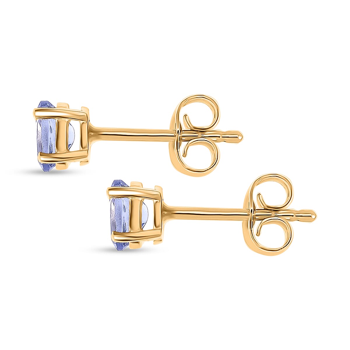 Tanzanite Solitaire Stud Push Post Earring in 18K Yellow Gold Plated Sterling Silver 8302267 4