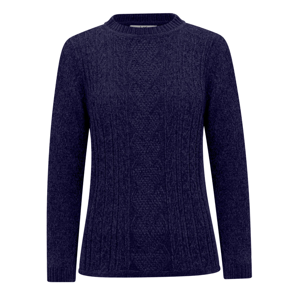 Classic Chenille Wide Cable Front Jumper (Size S) - Navy_8302334