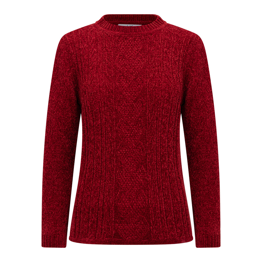 Classic Chenille Wide Cable Front Jumper (Size S) - Rust_8302342