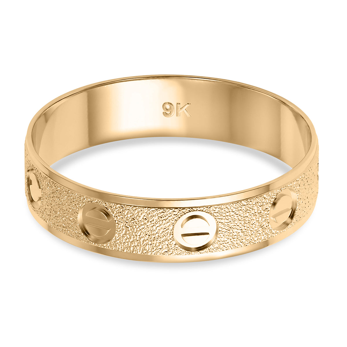 Designer Inspired 9K Yellow Gold Screw Embossed Band Ring 8302663 0