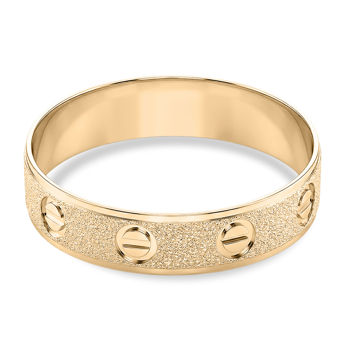 Designer Inspired 9K Yellow Gold Screw Embossed Band Ring 8302663 5