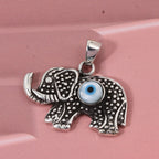 White Mother Of Pearl Oxisided Elephant Pendant in Sterling Silver_8304598_2