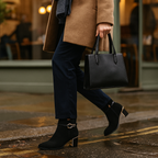 Lotus Ebony Block Heeled Ankle Boots