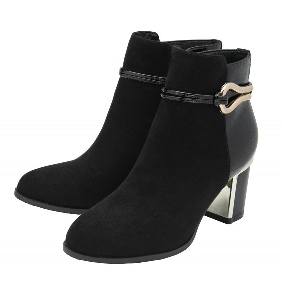 Lotus Ebony Block Heeled Ankle Boots