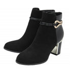 Lotus Ebony Block Heeled Ankle Boots