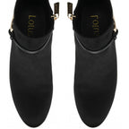 Lotus Ebony Block Heeled Ankle Boots