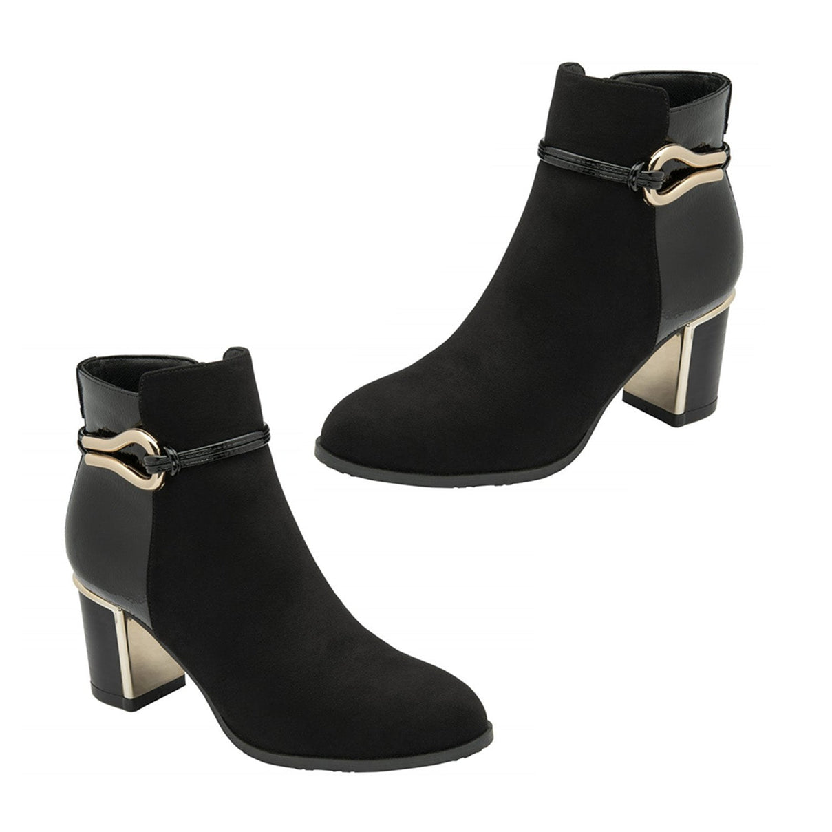 Lotus Ebony Block Heeled Ankle Boots (Size 7) - Black V32357609 0