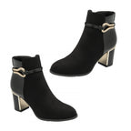 Lotus Ebony Block Heeled Ankle Boots