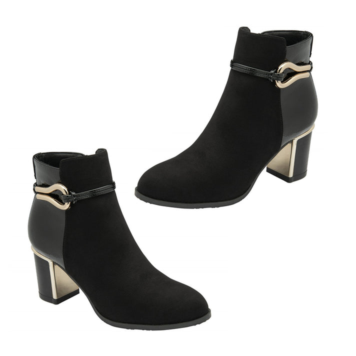 Lotus Ebony Block Heeled Ankle Boots (Size 8) - Black 8304830 1