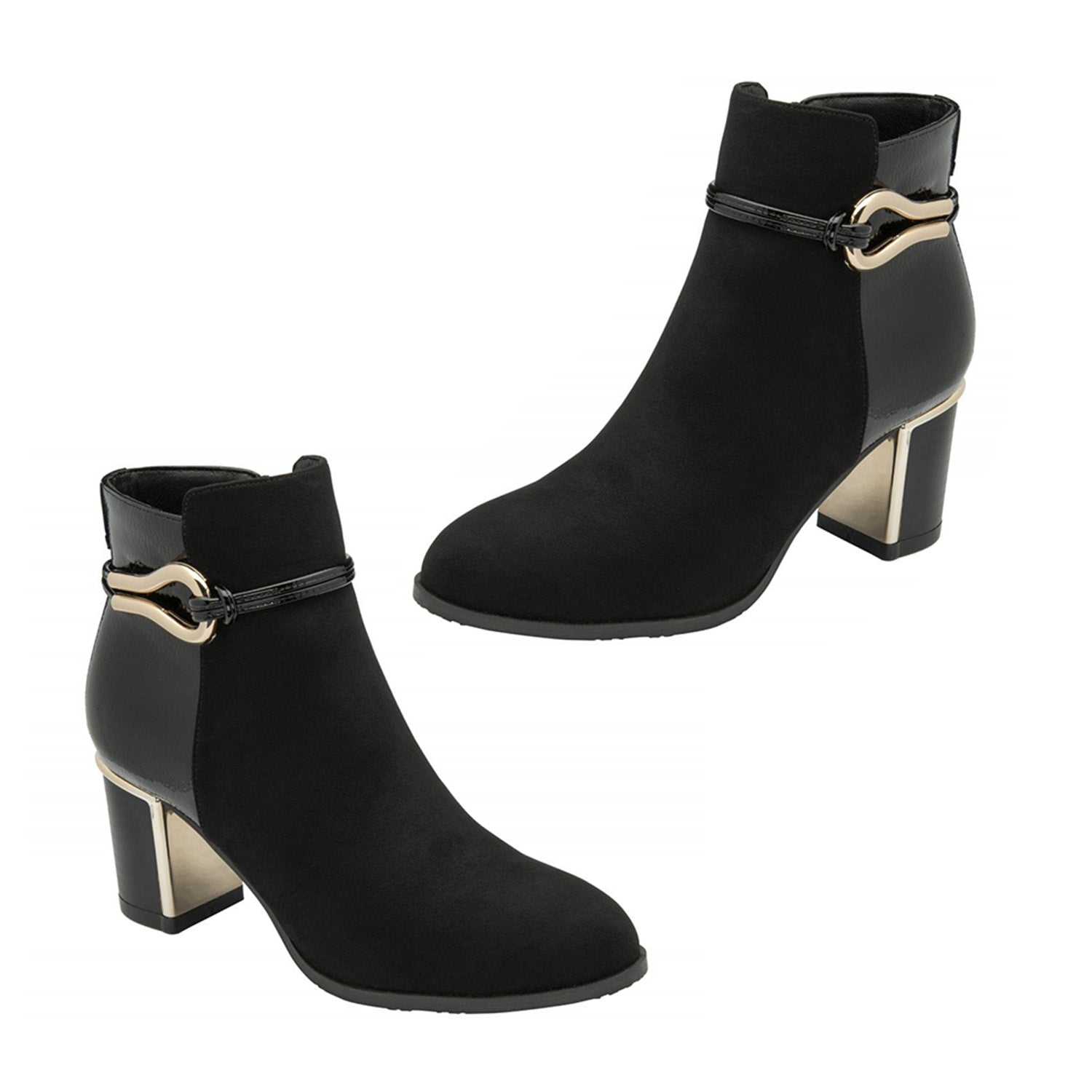 Lotus Ebony Block Heeled Ankle Boots (Size 8) - Black V32357165 0